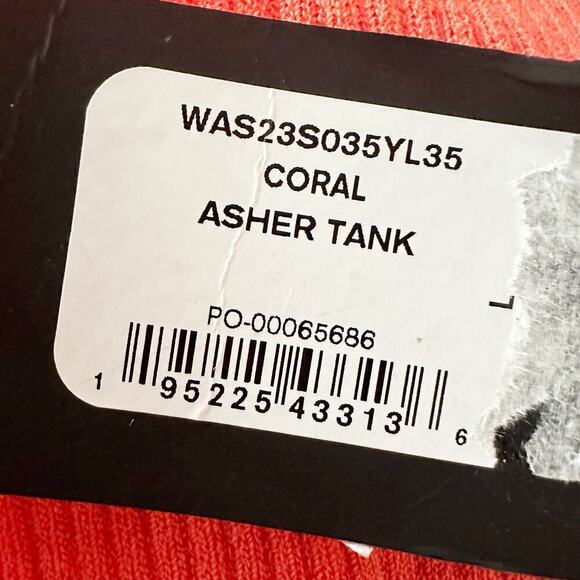 Rag & Bone Asher Ribbed Stretch Tank Size Large Coral Casual - Picture 6 of 9